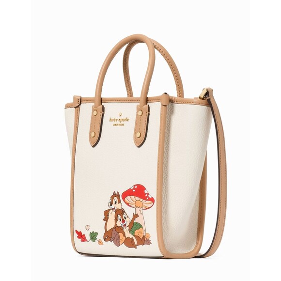 New Disney X Kate Spade Chip N Dale Mini Tote Meringue Multi - Picture 3 of 5